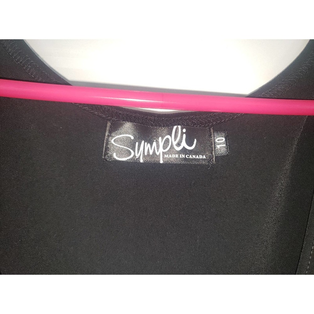 Symbli Made in can Black A-Line Mid Length Dress One-Piece SZ 10 - Picture 4 of 5